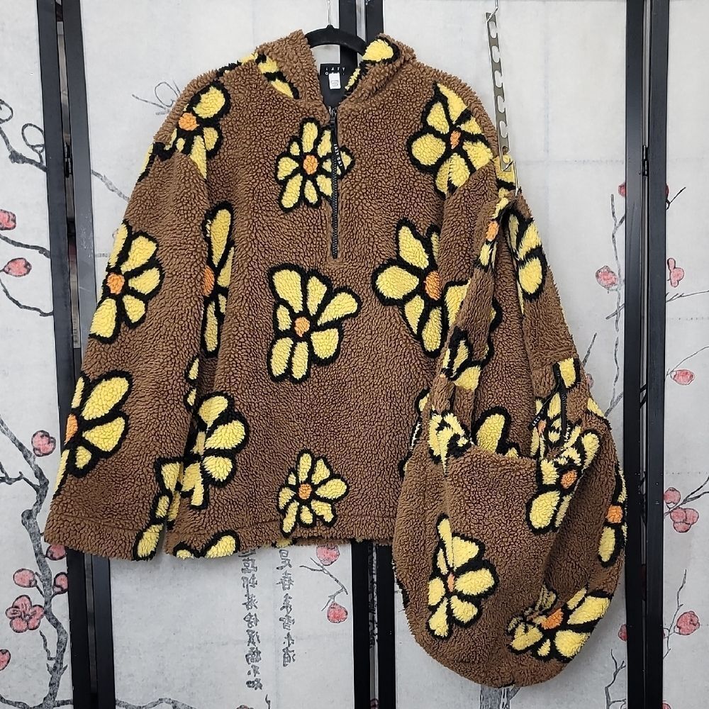 Lazy Oaf Flower Fleece Hoodie And Bag Set